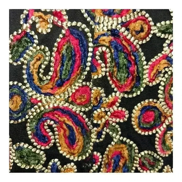 Zara Basic Skirt Womens Extra Small Black 3D Embroidered Mini Lined Festival Mod - Picture 4 of 8